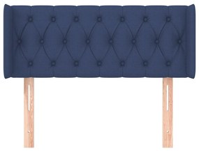 Tablie de pat cu aripioare albastru 93x16x78 88 cm textil 1, Albastru, 93 x 16 x 78 88 cm