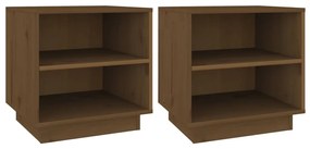 813332  Bedside Cabinets 2 pcs Honey Brown 40x34x40 cm Solid Wood Pine 2, maro miere