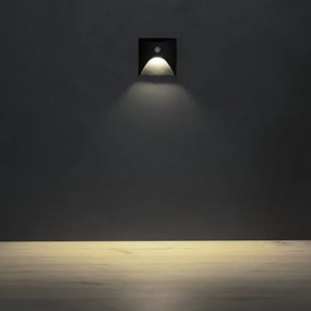 Kanlux 39142 - Aplica LED pentru trepte cu senzor EXIN 2,5W/230V 4000K IP65, neagră, pătrată