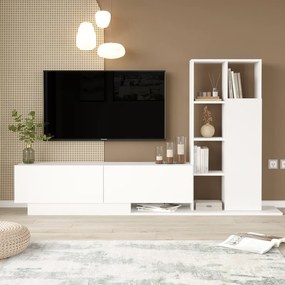 Set mobilier living Damon, Pako World, Alb, 140x29x39 cm