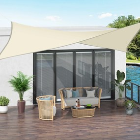 Outsunny Panza Umbrire Dreptunghiulara, Copertina soare de exterior in poliester Anti UV Respirabila 3x4m Alb crem Dreptunghiulara | Aosom Romania