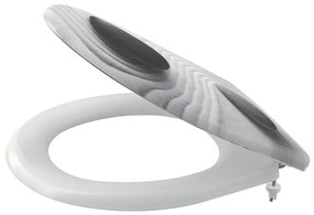 Capac WC, SoftClose, design alb pietre Zen
