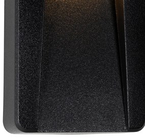 Lampă de perete exterioară neagră dreptunghiulară cu LED inclus IP65 - Gem