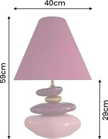 Lampa de masa decorativa STONES OF ECSTASY 60cm roz auriu