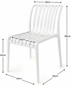 Scaun din plastic TREGO, alb
