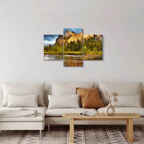 Tablou - Stânci lăngă lac (90x60 cm)