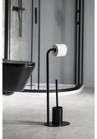 AQUALINE SB236 Suport Samba cu suport pentruhârtie igienică și perie igienică, negru