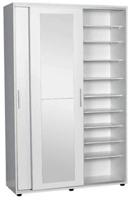 Pantofar cu cuier Adore Porto Maxi, 2 usi cu oglinda, 12 rafturi, capacitate 32 perechi incaltaminte, 120 x 187 x 38 cm