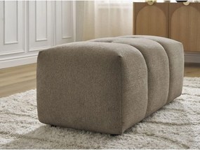 Taburet bej cu tapițerie din chenille Roxelane – Bobochic Paris