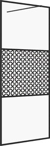 vidaXL Paravan de duș walk-in negru 115x195 cm sticlă ESG transparentă