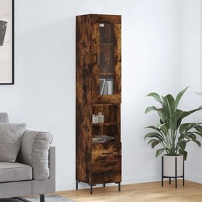 3199302 vidaXL Dulap înalt, stejar fumuriu, 34,5x34x180 cm, lemn prelucrat