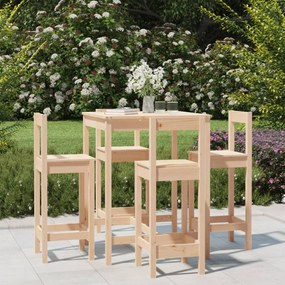 3154740 vidaXL Set mobilier de bar pentru grădină, 5 piese, lemn masiv de pin