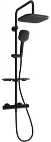 Mexen KT33 set de duș montat pe perete cu duș de ploaie și baterie termostatică, negru - 771503393-70