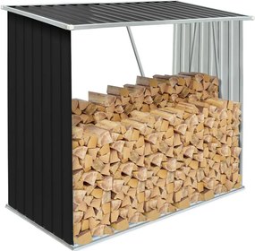 Magazie pentru lemn, antracit/alb, 163x82x160 cm, DARYL TIP 1