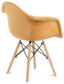 SET 2x scaun de sufragerie NEREA 80x60,5 cm galben/fag