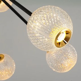 Lustră LED pe tijă GELA 12xLED/5W/230V 3000K negru/auriu