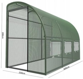 Solar de grădină 4 x 1,5 x 2 m - jumătate