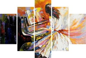 Tablou - Femeia cântând la pian (150x105 cm)