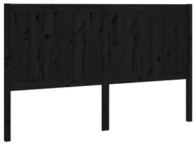 818094 vidaXL Tăblie de pat, negru, 145,5x4x100 cm, lemn masiv de pin