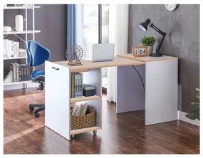 Birou extensibil Ternant, stejar / alb