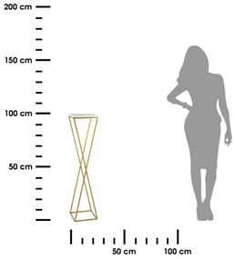 Suport de flori LOFT 100x24 cm auriu/alb