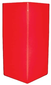 Veioza sticla Hans, e14, 40w, 10x10x22 cm, rosu