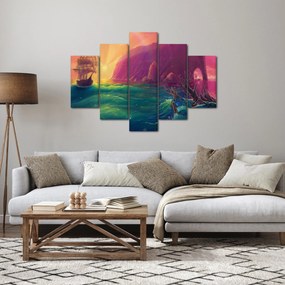 Tablou - Pictură în ulei, călătorie într-un țărăm fantastic (150x105 cm)