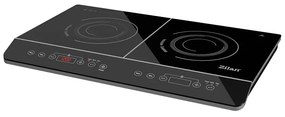 Plita cu inductie Zilan ZLN8088 Neagra, doua ochiuri, putere 3500W, geam din cristal negru