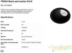 Spot incastrabil modern Wall washer negru 02100602