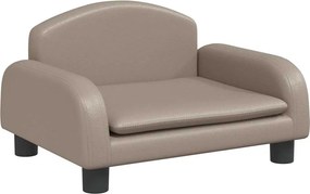 vidaXL Canapea pentru copii, cappuccino, 50x40x30 cm, piele ecologică