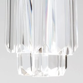 Pendul LED cu cristal K9 design elegant PRISM crom