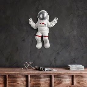 Decorațiune de perete 47x35 cm argintiu astronaut