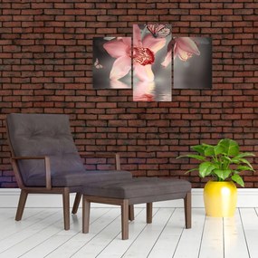 Tablou - Flori și fluture (90x60 cm)