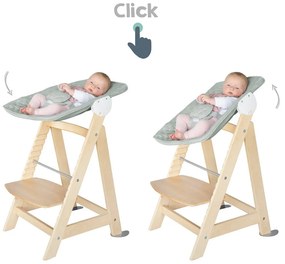 Scaun de masă pentru bebe verde deschis/în culoare naturală Style Born Up 2in1 – Roba