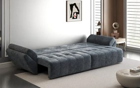 Canapea extensibilă dumonde cu ladă de depozitare si sezut confortabil din spuma high-density, Berlin Euphoria Graphit 300x100 cm