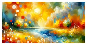 Tablou valuri albastre între pajiști