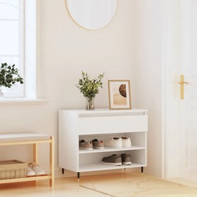 vidaXL Pantofar, alb, 70x36x60 cm, lemn prelucrat