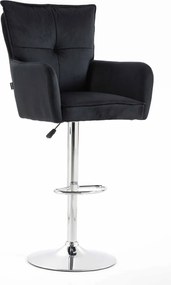 HR250W Scaun Catifea Neagră Bază Cromata