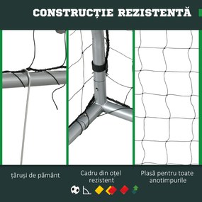 SPORTNOW Poartă Fotbal Mare 10ft x 6.5ft, Montaj Rapid, Perfectă pentru Antrenamente și Meciuri | Aosom Romania