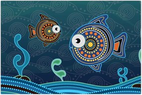 Tablou - Peștișorii desenați (90x60 cm)