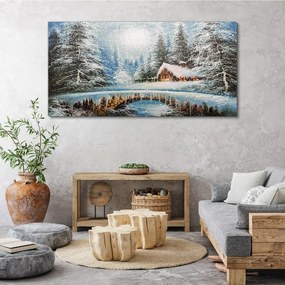 Tablou canvas Iarna Zăpadă Pădure Natura