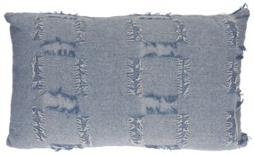 Perna decorativa 50x38 cm, husa 100% bumbac, umplutura poliester, albastru inchis