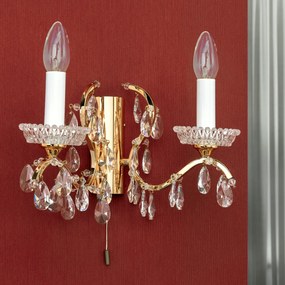 Aplica de perete de lux cristal Scholer Hirohito 2L 24K gold plated