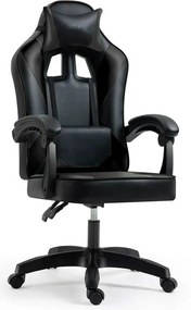 Scaun gaming IMPERIA, negru, piele ecologica/metal, 64x64x104/116 cm