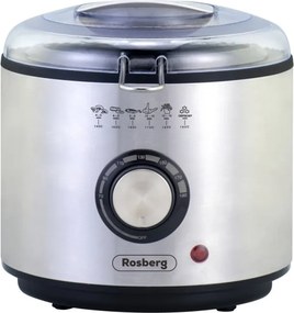 La mâna a doua: Friteuza cu ulei Rosberg R51980U, 1 L, 950W, Control temperatura, Filtru, Inox