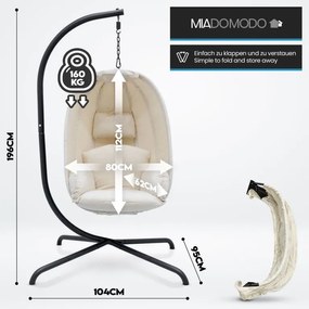 Scaunul suspendat MIADOMODO, de culoare bej
