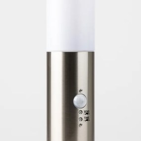 Brilagi - Lampă de exterior cu senzor NOVA 1xE27/15W/230V 40 cm IP44 crom mat