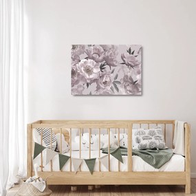 Tablou pe sticlă - Vintage bujorii (70x50 cm)