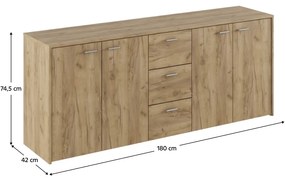Dulap HUGOS 180, stejar artisan