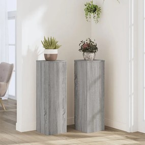 vidaXL Suporturi de plante 2 buc. gri sonoma 25x25x80cm lemn prelucrat